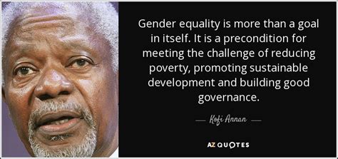 Kofi Annan quote: Gender equality is more than a goal in itself. It...