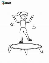 Jumping On Trampoline Coloring Pages Sketch Page sketch template