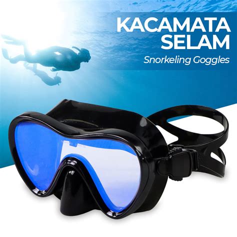 QYQ Kacamata Selam Scuba Diving Mask Snorkeling Goggles - 198 - Black/Blue - JakartaNotebook.com