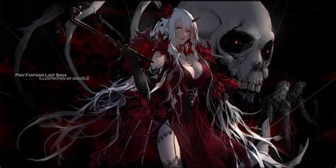 HD wallpaper: anime girls, women, demon girls, horns, pointy ears, white hair | Wallpaper Flare