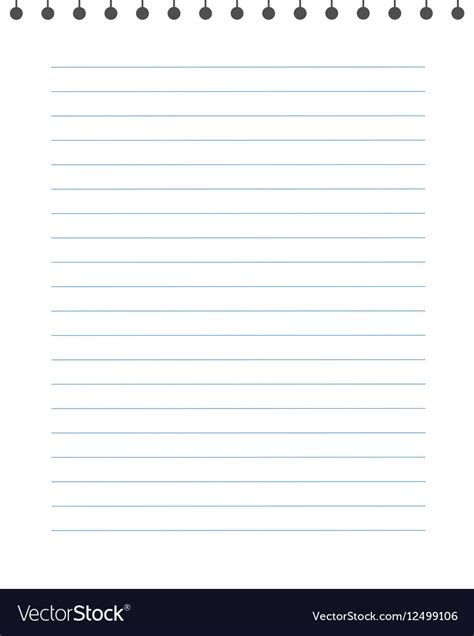 Blank lined paper texture from a notepad Vector Image