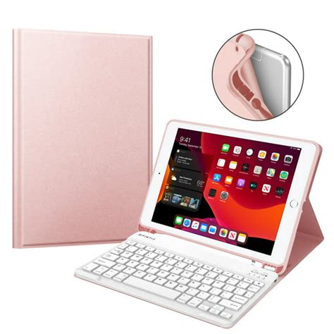 Fintie TPU Keyboard Case for iPad 10.2 inch 7th 8th Generation - [Built-in Pencil Holder] Tablet ...