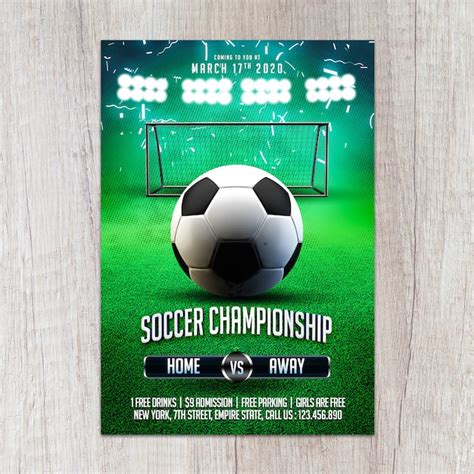 Premium PSD | Soccer Championship Flyer Template