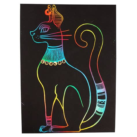 Egyptian Cat Scratch Board Art | Scratch Board | CleverPatch - Art & Craft Supplies