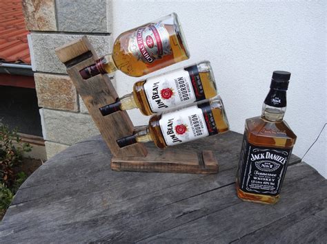 Bottle Holder Barrel Wood Whiskey Bottle Holder Table Decor Desk Decor Rustik Bottle Holder ...