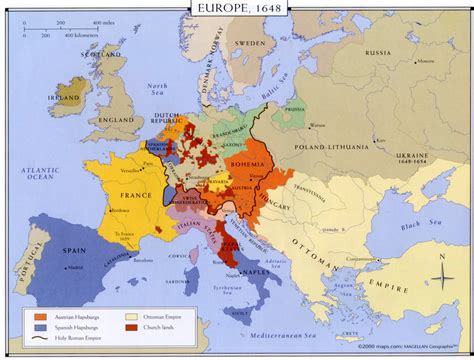 Map : Europe 1648 after Treaty of Westphalia and end of Thirty Years' War - Infographic.tv ...