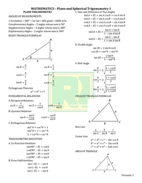 Plane Trigonometry - MATHEMATICS – Plane and Spherical Trigonometry 1 ...