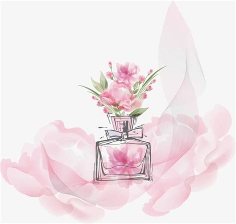 Flowers Vector Perfume Bottle PNG Images, Perfume Bottle, Flowers, Perfume Bottle PNG ...