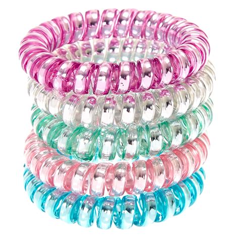 Kids 5 Bright Pastel Coil Bracelets | Claire's US