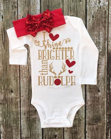 Christmas bodysuit, Rudolph The Reindeer bodysuit Baby Girl Christmas ...