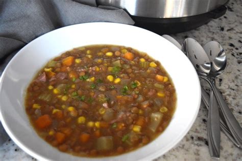 Instant Pot Ham Hock and Lentil Soup – Coffee To Cocktail | Ham and lentil soup, Instant pot ...