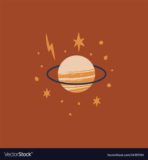 Abstract saturn planet isolated art textured Vector Image