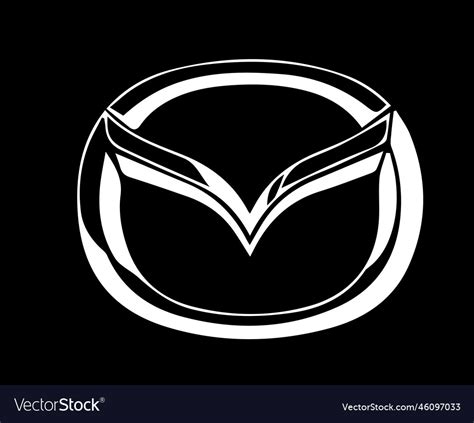 Mazda brand logo symbol black and white design Vector Image