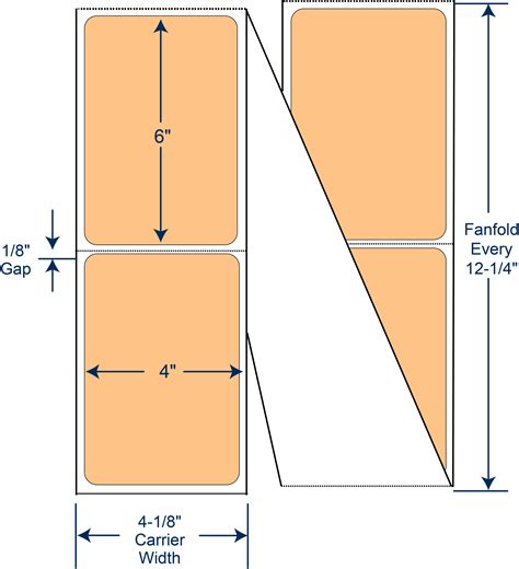 4" x 6" Pastel Orange Thermal Transfer Fanfold Labels - Continental Datalabel