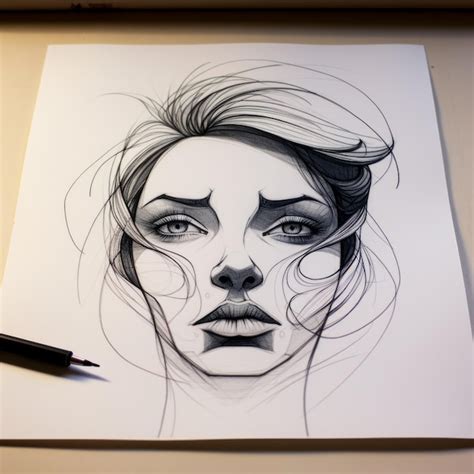 Premium Photo | Simple Hand Drawn Pencil Sketches Of Faces