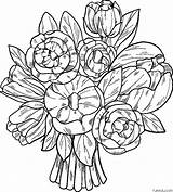Cute Pretty Bouquet Flowers Coloring Page » Turkau sketch template