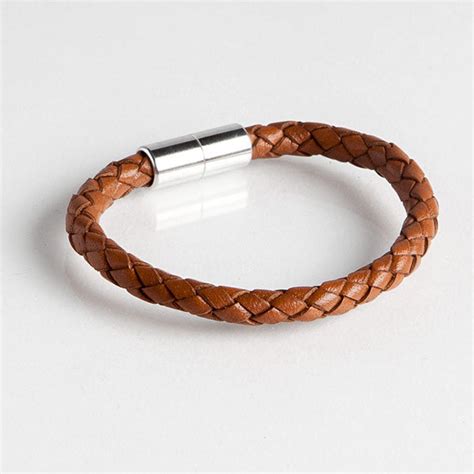 Magnetic Leather Bracelet - Saddle Brown – ProMagnet