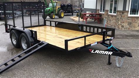 Lamar UT07 7x14' 7000# Tandem Axle Utility Landscape Trailer Side ATV ...