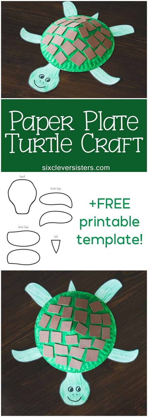 Paper Plate Turtle Craft for Kids (+ Free Printable Template!) - Six ...