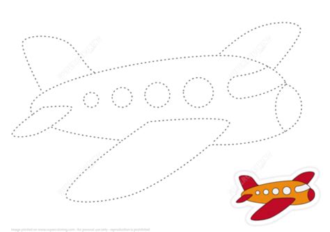 Draw Airplane by Tracing Dashed Line and Color | Free Printable Puzzle ...