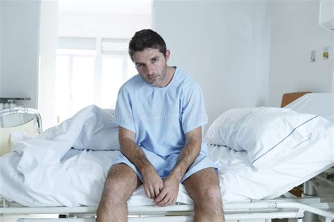 Desperate Man at Hospital Bed Alone Sad and Devastated Suffering Depression _ Stock Image ...