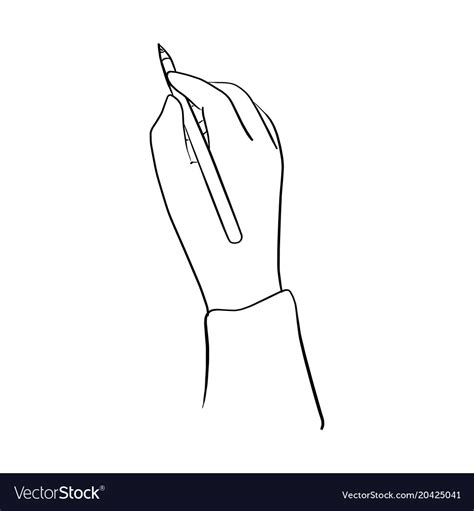 Hand holding pencil sketch Royalty Free Vector Image