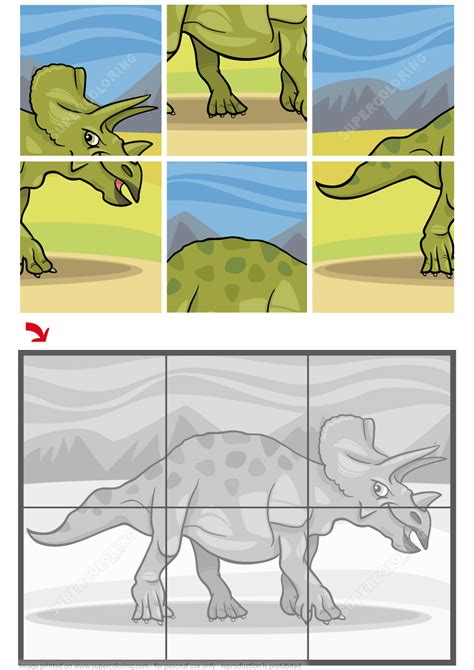 Triceratops Dinosaur Jigsaw Puzzle | Free Printable Puzzle Games