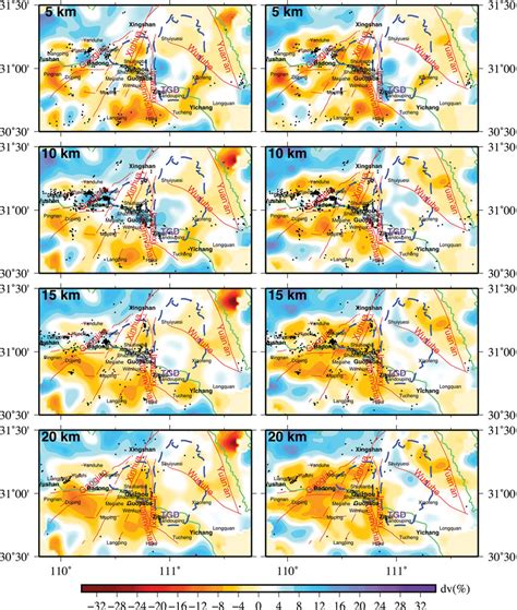 Local seismic tomography results after five iterations in horizontal... | Download Scientific ...