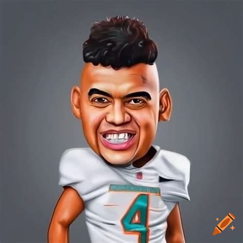 Caricature of tua tagovailoa on Craiyon