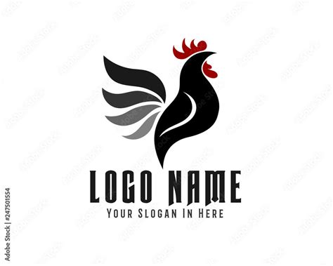 elegant drawing vector crowing rooster logo design inspiration Stock Vector | Adobe Stock