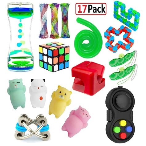 EDsportshouse Sensory Fidget Toys Bundle(17 Pack),Sensory Fidget and Squeeze Widget for Relaxing ...