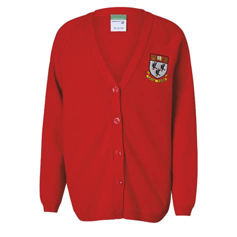 Nottingham High School Red Cardigan w/Logo - Schoolwear Solutions