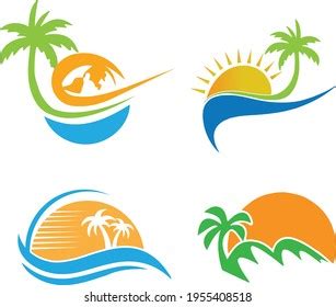 Beach Wave Logo Design Vector Stock Vector (Royalty Free) 1955408518 | Shutterstock