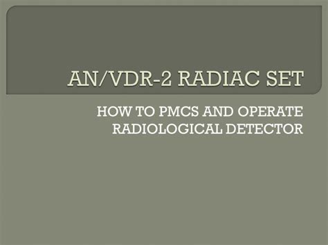 AN/VDR-2 RADIAC SET - ChemicalDragon.com