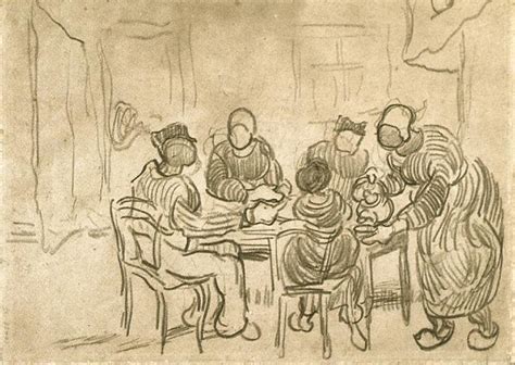 Sketch of the Painting "The Potato Eaters" - Vincent van Gogh - WikiArt.org - encyclopedia of ...