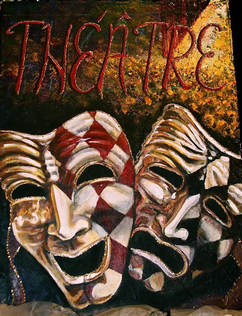 Theatre Masks Comedy and Tragedy Painting by Martha Bennett - Fine Art ...