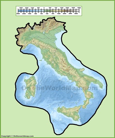 Italy physical map - Ontheworldmap.com