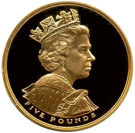 2002 Queen Elizabeth II Golden Jubilee Gold Proof 5 Pound + Boxed / CO – Allgold Coins