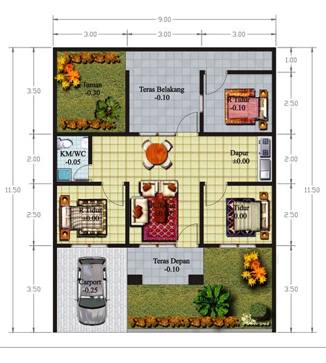 10 Desain Denah Rumah Idaman | Sun-ebank.com