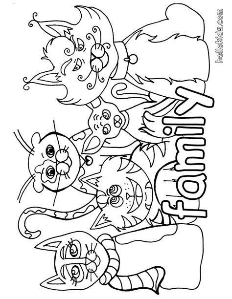 Cat Family Coloring Pages Printable Coloring Pages