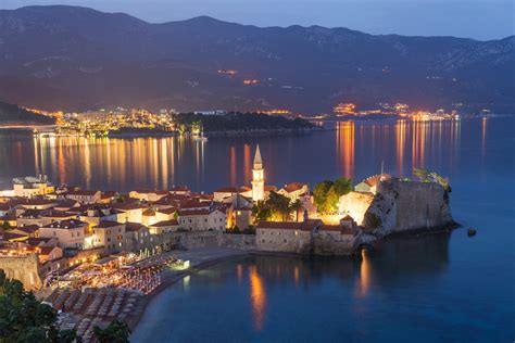 Budva old walled town at night, Adriatic sea. Montenegro. Adventures Croatia – Adventures Croatia