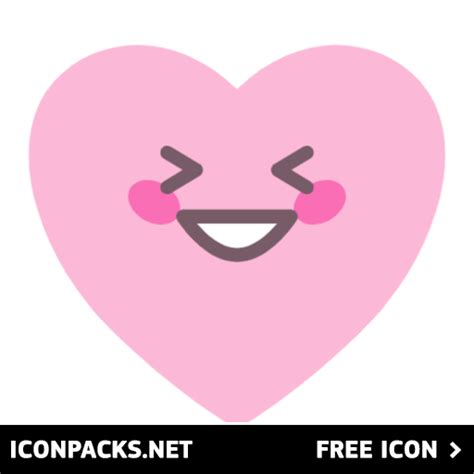 Free Laughing Pink Cute Heart Emoji SVG, PNG Icon, Symbol. Download Image.