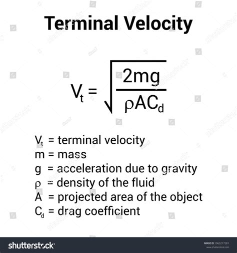 Terminal Velocity Formula Physics Stock Vector (Royalty Free ...