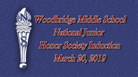 Woodbridge Middle School NJHS Induction: 2019 - YouTube