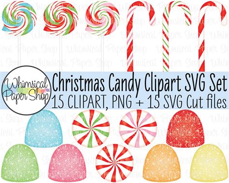 Christmas Candy Clipart SVG, Candy Clip Art, Candy Cane Svg, Peppermint ...