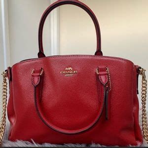 Coach | Bags | Red Coach Purse With Gold Chain | Poshmark