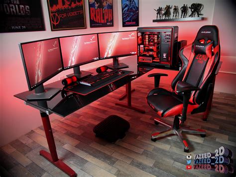 37+ Cool Gaming Setups Red Background