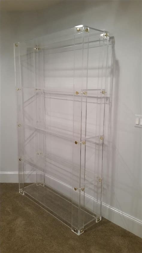 Custom Made Lucite / Acrylic Bookcase - Button Line - Handcrafted, Made ...