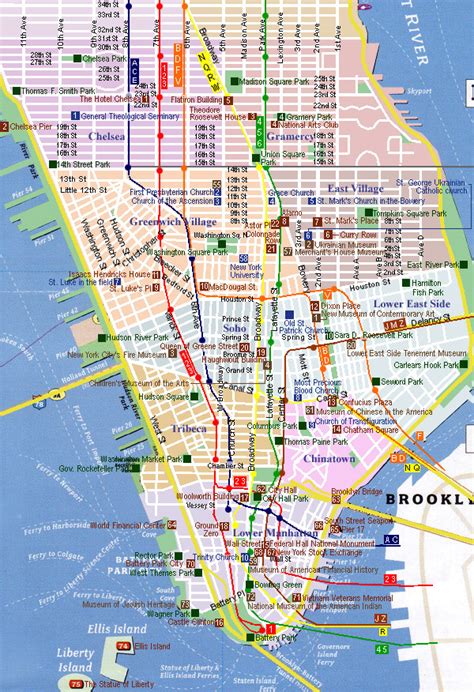 Streets Of New York City Attractions And Map