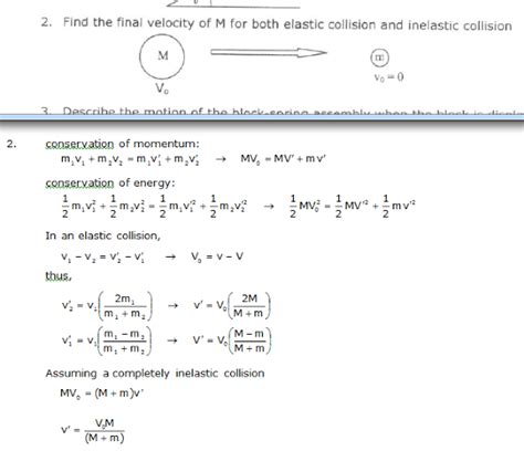 Elastic and inelastic collision problems